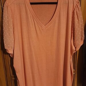 3/$12 Or $5 Each                  Chic Coral V-Neck Women's Top